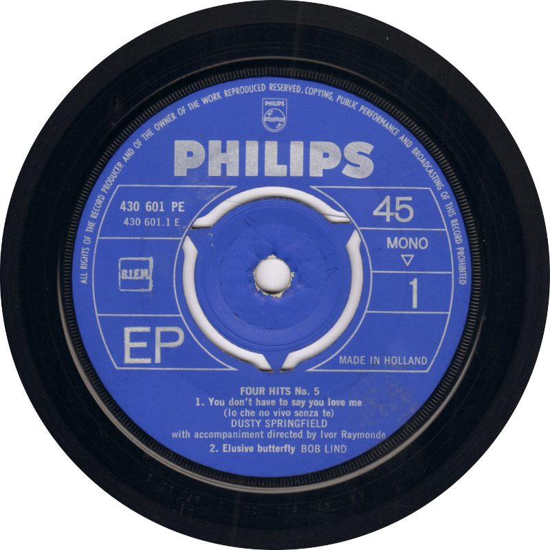 Side The Spencer Davis Group: Somebody Help Me & Dusty Springfield: You Don't Have to Say You Love Me of record