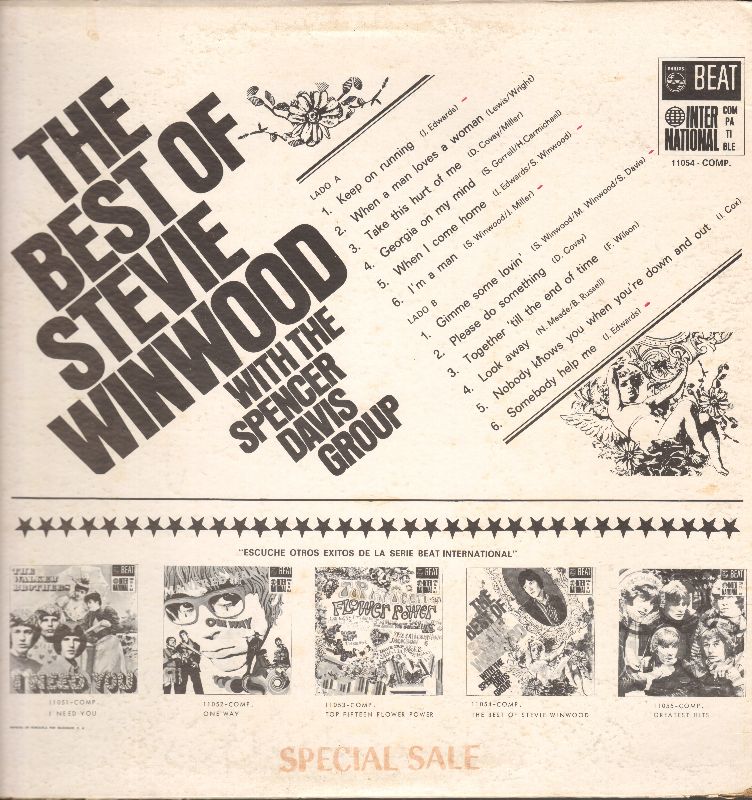 Back of record sleeve The Best Of Stevie Winwood With The Spencer Davis Group